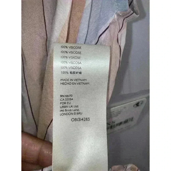 Free People Mackenzie Striped Sleeveless Wrap Button-Up Ivory Combo Top Size XS - Picture 10 of 12